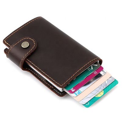 qualidade  Normcore/luxury aluminum leather card holder wallet minimalist wholesale men