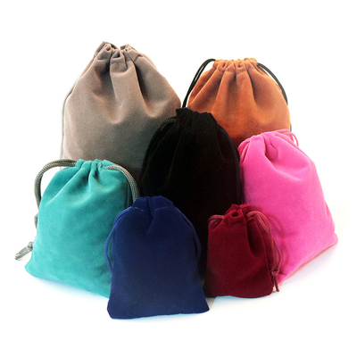 Eco-friendly Recyclable 10*12cm Wholesale Jewelry Packaging Velvet Drawstring Bag Candy Gift Cosmetic Organizers Hari Extensions Pouch  Can Custom Logo