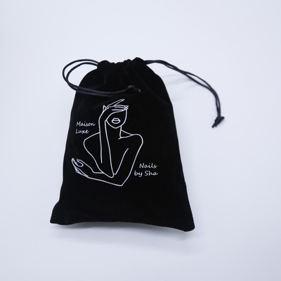 Security Comfortable Feeling Custom Logo Drawstring Packaging Bag Velvet Gift Pouch